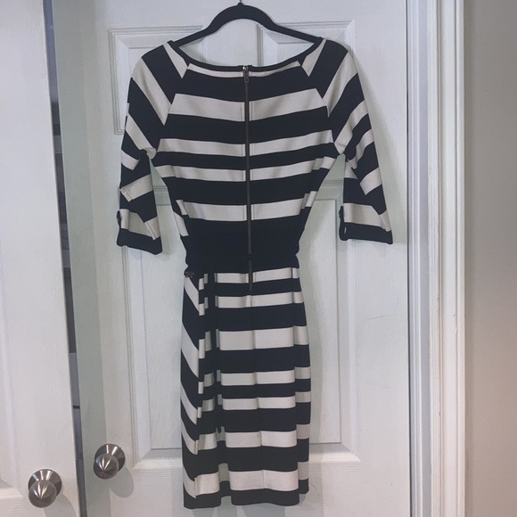 Belted Striped Cocktail Dress - Picture 2 of 3
